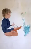 Marcus and a pink carnation by Patrick Procktor, pencil, sold Oct 2019