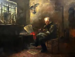 Untitled by Herbert Finn, oil on canvas, sold Oct 2019