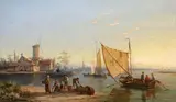 Vollenhoven on the Scheldt, Holland' signed and inscribed verso 9.5 x 15.75in by William Dommersen, oil on panel, sold Oct 2019