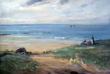 A Day by the Sea' signed, South Street Gallery, Perth label verso 20 x 30in by David West, oil on canvas, sold Oct 2019