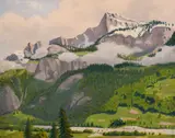 Passing Shadows, Sallanches by Robert Morson Hughes, oil on panel, sold Jan 2021