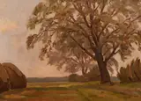 Scottish, A view of a pathway by trees by John Brown, oil on board, sold Jan 2021