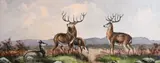 British, a pair of oil on board scenes of deer in a landscape by Alfred Worthington, oil on board, offered Jan 2021
