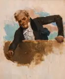 British, a study of an agitated gentleman by Henry Gillard Glindoni, oil on panel, sold Jan 2021