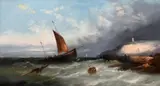 Shipping off Scarborough by William Henry Williamson, oil on canvas, offered Jan 2021