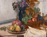 Fruits, Nature Morte by Gaston Andre, oil on canvas, offered Jan 2021
