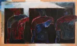 Pakistan, A study of three male figures by Anwar Saeed, mixed media, offered Jan 2021