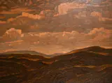 British, A rolling Moorland landscape at dusk by George Graham, oil on canvas, sold Jan 2021
