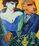 Bla Time by Karen Kjar Laursen, oil on canvas, sold Jan 2021