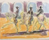 Each by Lucilla Jones, watercolour and pencil, offered Jan 2021