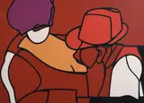 Italian, A coloured lithograph of figures by Valerio Adami, lithograph, sold Jan 2021