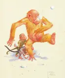 Gran'pop Gets a Singer on the Bok by Lawson Wood, Wood, sold Dec 2020