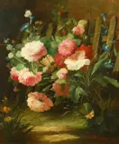 A study of wildflowers and butterflies by William Larson, oil on panel, sold Dec 2020