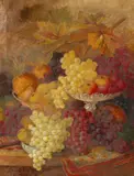 British, A still life of abundant fruit, with grapes and vines by Henry Gummery, oil on canvas, sold Dec 2020