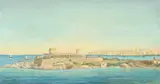Maltese, a view of the Dragonara Casino Malta by Wibbo Hartman, oil on board, offered Dec 2020