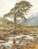 In the Wilds of The Highlands by Robert Morley, Oil on canvas, signed, exhibited at the Royal Academy of British Artists, offered Dec 2020