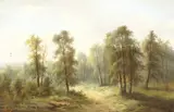 British, A scene of a path between trees with a distant landscape by Ada Stone, oil on canvas, sold Dec 2020