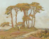 Woodbury Common, Devon by Bertha Stamp, watercolour, sold Dec 2020
