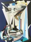 Lebanese, Surreal abstract construction by Arwa Seifeddine, watercolour and gouache, sold Dec 2020