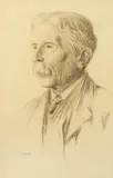A portrait of James Bonar, charcoal by F. Lessore, charcoal, sold Dec 2020