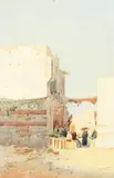 British, A street scene from Cairo by Augustus Osborne Lamplough, watercolour, sold Dec 2020