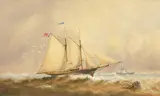 British, a twin masted ship with a distant steam vessel by Charles de Lucy, watercolour, offered Dec 2020