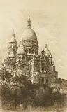 An etching of a view of Basilique du Sacre Coeur, Montmartre, indistinctly signed in pencil, 16" x 19 by Lucien Gautier, etching, offered Dec 2020