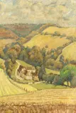 Trillgate Farm, Slad Valley, Painswick by William Dreghorn, oil on board, sold Nov 2020