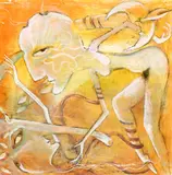 A Surreal Dream Sequence Composition with two figures by Stephanie Roche, mixed media, offered Nov 2020