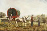 The Gypsy Deal, Stow Fair by Brian Tovey, Oil on Canvas, sold Nov 2020