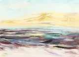 A Vibrant Coastal Scene with Hills beyond by Mark Newman, Oil on Canvas, sold Nov 2020
