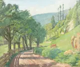 In the Zillertal, Tyrol by Hubert Wellington, Oil on Canvas, Initialed &, sold Nov 2020