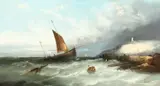 Shipping off Scarborough by William Henry Williamson, oil on canvas, offered Nov 2020