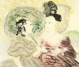 Arabella and Lavinia' a portrait of two ladies by Sheila Charles, oil on canvas, offered Nov 2020