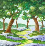 Daffodil Glen, Bluebell Trail by Peter Arnold, Oil on Canvas, sold Nov 2020