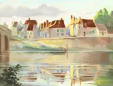 The River, Amboise by Esther Barbara Nicloux Kerr, oil on board, offered Nov 2020