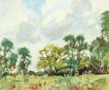 Canadian/British, and extensive landscape of trees by Llewellyn Petley-Jones, oil on canvas, offered Nov 2020