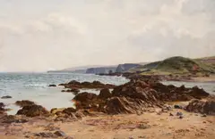 Coastal view by Duncan Cameron, oil on canvas, offered May 2012