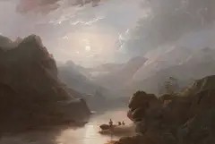 Midnight fishing by Edward Train, oil on canvas, sold May 2012
