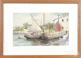titledCove Harbor by Helen Jamison, watercolor and gouache, offered Jun 2017