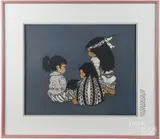 of three Native American children by Marlene McGoffin, lithograph, offered Jun 2017
