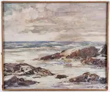 coastal scene by Leonid Gechtoff, oil on canvas, offered Jun 2017