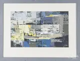 abstract by Elizabeth Shumacker, oil on paper, offered Jun 2017