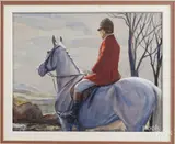 fox hunt scenes by Phillip Sanders, watercolor, offered May 2017