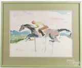 steeplechase by Cecile Johnson, watercolor, offered May 2017