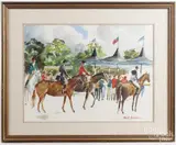 steeplechase by Cecile Johnson, watercolor, offered May 2017