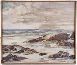 coastal scene by Leonid Gechtoff, oil on canvas, offered May 2017