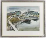 titled Ocean City Backyards by Howard Schroeder, watercolor, offered May 2017