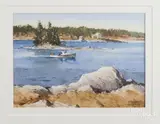titled Sheepscot River by Frederick Kubitz, watercolor, offered May 2017