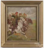 cavalry scene by Antoni Trzeszczkowski, oil on board, offered May 2017